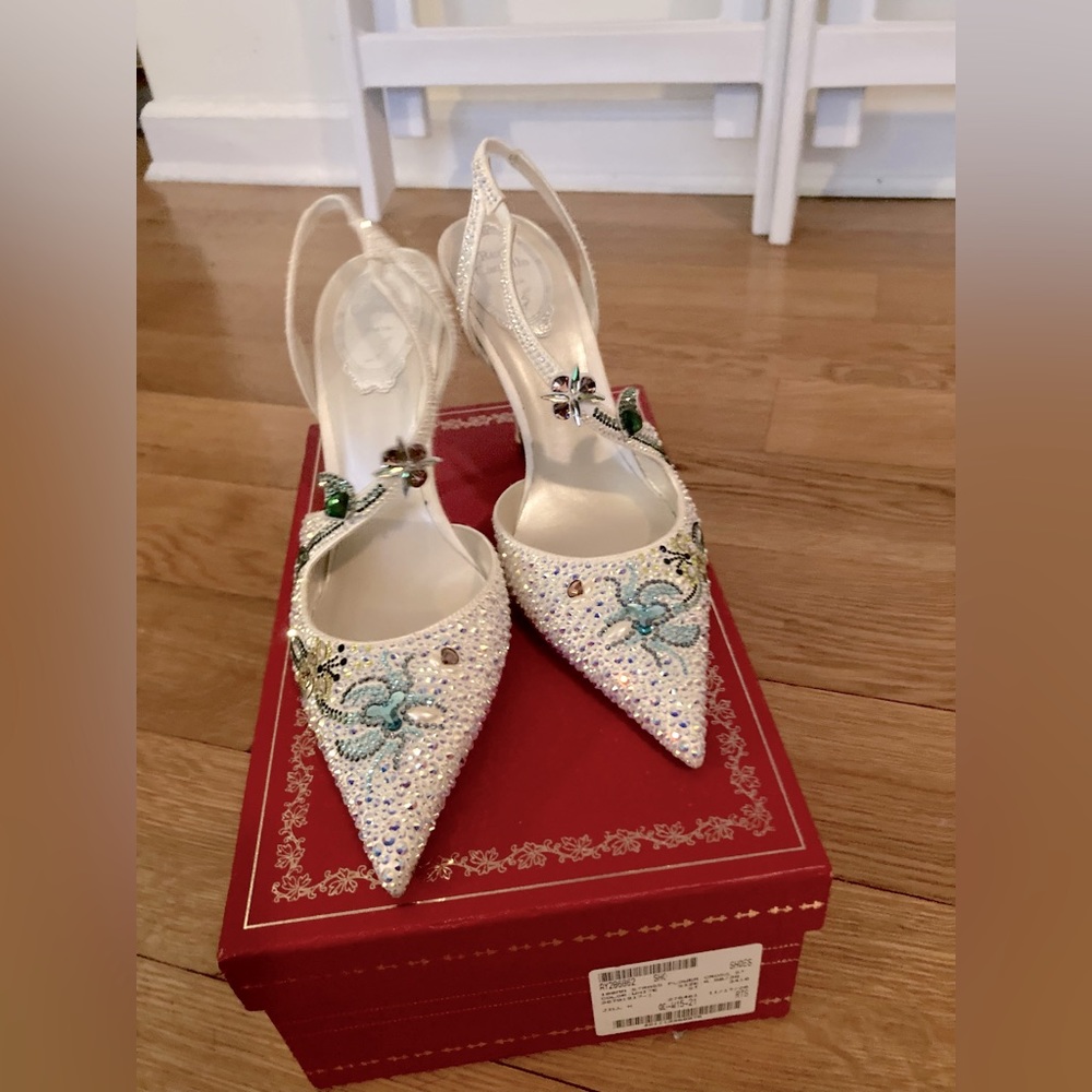 NWT Rene Caovilla Sparkly Stilettos